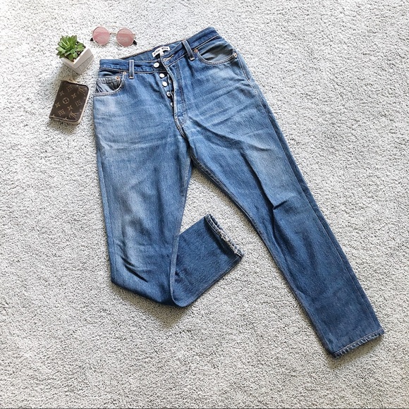 RE/DONE High Rise Blue Denim Mom Jeans 26 - Picture 3 of 12